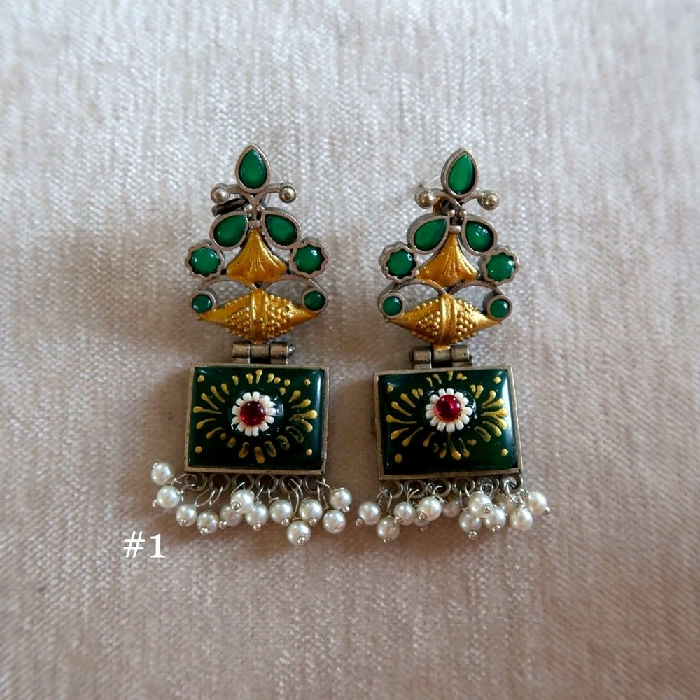 Hand crafted earrings indian Pakistani jewelry